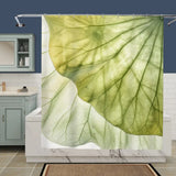 Translucent Green Leaf Vein Shower Curtain: Pastel Botanical Home Decor - retro bathroom
