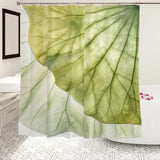 Translucent Green Leaf Vein Shower Curtain: Pastel Botanical Home Decor - retro bathroom