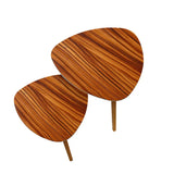 Triangle 50s Retro Tripod Nesting Table Set Rosewood Print - One Size - retro nesting tables