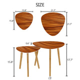 Triangle 50s Retro Tripod Nesting Table Set Rosewood Print - One Size - retro nesting tables