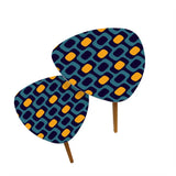 Triangle 60s Retro Tripod Nesting Table Set Blue Orange - One Size - retro nesting tables