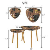 Triangle 60s Retro Tripod Nesting Table Set - Brown Black White Atomic - retro nesting tables