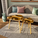 Triangle 60s Retro Tripod Nesting Table Set Brown Tones - One Size - retro nesting tables