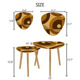 Triangle 60s Retro Tripod Nesting Table Set Brown Tones - One Size - retro nesting tables