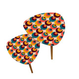 Triangle 60s Retro Tripod Nesting Table Set Colorful Circles - One Size - retro nesting tables