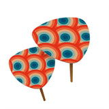Triangle 60s Retro Tripod Nesting Table Set Concentric Circles - One Size - retro nesting tables