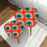 Triangle 60s Retro Tripod Nesting Table Set Concentric Circles - One Size - retro nesting tables