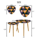 Triangle 60s Retro Tripod Nesting Table Set Faces - One Size - retro nesting tables