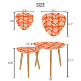 Triangle 60s Retro Tripod Nesting Table Set Flowers on Red - One Size - retro nesting tables