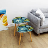 Triangle 60s Retro Tripod Nesting Table Set Green Blue - One Size - retro nesting tables