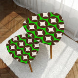 Triangle 60s Retro Tripod Nesting Table Set Green Geometric - One Size - retro nesting tables