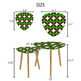Triangle 60s Retro Tripod Nesting Table Set Green Geometric - One Size - retro nesting tables