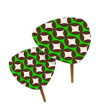 Triangle 60s Retro Tripod Nesting Table Set Green Geometric - One Size - retro nesting tables