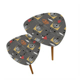 Triangle 60s Retro Tripod Nesting Table Set Grey Pattern - One Size - retro nesting tables