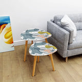 Triangle 60s Retro Tripod Nesting Table Set Leaves - One Size - retro nesting tables