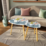 Triangle 60s Retro Tripod Nesting Table Set Leaves - One Size - retro nesting tables