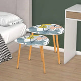 Triangle 60s Retro Tripod Nesting Table Set Leaves - One Size - retro nesting tables