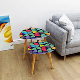 Triangle 60s Retro Tripod Nesting Table Set Modernist Rainbow - One Size - retro nesting tables