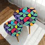 Triangle 60s Retro Tripod Nesting Table Set Modernist Rainbow - One Size - retro nesting tables