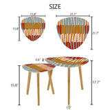 Triangle 60s Retro Tripod Nesting Table Set Mosaic Pattern - One Size - retro nesting tables