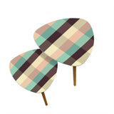 Triangle 60s Retro Tripod Nesting Table Set Plaid Pattern - retro nesting tables
