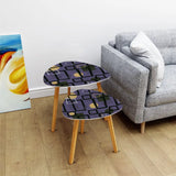 Triangle 60s Retro Tripod Nesting Table Set Purple Geometric - One Size - retro nesting tables