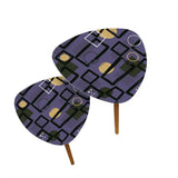 Triangle 60s Retro Tripod Nesting Table Set Purple Geometric - One Size - retro nesting tables