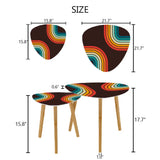 Triangle 60s Retro Tripod Nesting Table Set Rainbow Black - One Size - retro nesting tables