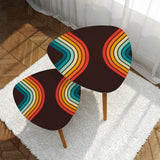 Triangle 60s Retro Tripod Nesting Table Set Rainbow Black - One Size - retro nesting tables