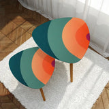 Triangle 60s Retro Tripod Nesting Table Set Rainbow - One Size - retro nesting tables