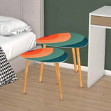 Triangle 60s Retro Tripod Nesting Table Set Rainbow - One Size - retro nesting tables
