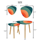 Triangle 60s Retro Tripod Nesting Table Set Rainbow - One Size - retro nesting tables