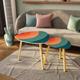 Triangle 60s Retro Tripod Nesting Table Set Rainbow - One Size - retro nesting tables