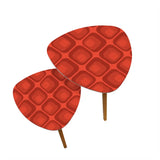 Triangle 60s Retro Tripod Nesting Table Set Red Geometric - One Size - retro nesting tables