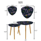 Triangle 60s Retro Tripod Nesting Table Set Space Pattern - One Size - retro nesting tables