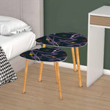 Triangle 60s Retro Tripod Nesting Table Set Space Pattern - One Size - retro nesting tables