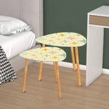 Triangle 60s Retro Tripod Nesting Table Set Stars Celestial Vanilla - One Size - retro nesting tables
