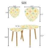 Triangle 60s Retro Tripod Nesting Table Set Stars Celestial Vanilla - One Size - retro nesting tables