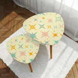 Triangle 60s Retro Tripod Nesting Table Set Stars Celestial Vanilla - One Size - retro nesting tables