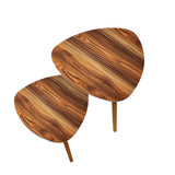 Triangle 60s Retro Tripod Nesting Table Set Teak Print - One Size - retro nesting tables