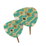 Triangle 60s Retro Tripod Nesting Table Set Turquoise Pattern - One Size - retro nesting tables