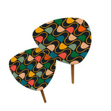 Triangle 60s Retro Tripod Nesting Table Set Wavy Multicolor - One Size - retro nesting tables