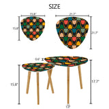 Triangle 60s Retro Tripod Nesting Table Set Wavy Multicolor - One Size - retro nesting tables