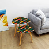 Triangle 60s Retro Tripod Nesting Table Set Wavy Multicolor - One Size - retro nesting tables