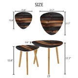 Triangle 60s Retro Tripod Nesting Table Set Weathered Wood Print - One Size - retro nesting tables