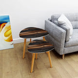 Triangle 60s Retro Tripod Nesting Table Set Weathered Wood Print - One Size - retro nesting tables
