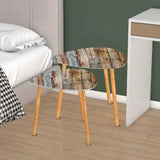 Triangle 60s Retro Tripod Nesting Table Set Weathered Wood Print - One Size - retro nesting tables