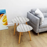 Triangle 60s Retro Tripod Nesting Table Set White Wood Grain - One Size - retro nesting tables