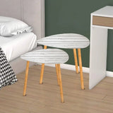 Triangle 60s Retro Tripod Nesting Table Set White Wood Grain - One Size - retro nesting tables