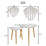Triangle 60s Retro Tripod Nesting Table Set White Wood Grain - One Size - retro nesting tables